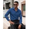 COOFANDY Men’s Dress Shirts Long Sleeve Button Down Formal Shirt Regular Fit Solid Business Casual Shirts(Dark Blue)