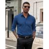 COOFANDY Men’s Dress Shirts Long Sleeve Button Down Formal Shirt Regular Fit Solid Business Casual Shirts(Dark Blue)