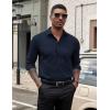 COOFANDY Men’s Dress Shirts Long Sleeve Button Down Formal Shirt Regular Fit Solid Business Casual Shirts(Navy Blue)