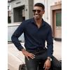 COOFANDY Men’s Dress Shirts Long Sleeve Button Down Formal Shirt Regular Fit Solid Business Casual Shirts(Navy Blue)