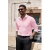 COOFANDY Men’s Dress Shirts Long Sleeve Button Down Formal Shirt Regular Fit Solid Business Casual Shirts(Pink)