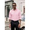 COOFANDY Men’s Dress Shirts Long Sleeve Button Down Formal Shirt Regular Fit Solid Business Casual Shirts(Pink)