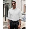 COOFANDY Men’s Dress Shirts Long Sleeve Button Down Formal Shirt Regular Fit Solid Business Casual Shirts(White)