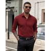 COOFANDY Men’s Dress Shirts Long Sleeve Button Down Formal Shirt Regular Fit Solid Business Casual Shirts(Wine Red)
