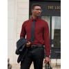COOFANDY Men’s Dress Shirts Long Sleeve Button Down Formal Shirt Regular Fit Solid Business Casual Shirts(Wine Red)