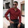 COOFANDY Men’s Dress Shirts Long Sleeve Button Down Formal Shirt Regular Fit Solid Business Casual Shirts(Wine Red)