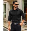 COOFANDY Mens Dress Shirts Long Sleeve Button Down Shirts Regular Fit Business Casual Shirts(Black)