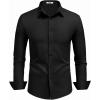 COOFANDY Mens Dress Shirts Long Sleeve Button Down Shirts Regular Fit Business Casual Shirts(Black)