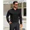 COOFANDY Mens Dress Shirts Long Sleeve Button Down Shirts Regular Fit Business Casual Shirts(Black)