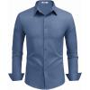 COOFANDY Mens Dress Shirts Long Sleeve Button Down Shirts Regular Fit Business Casual Shirts(Blue)