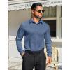 COOFANDY Mens Dress Shirts Long Sleeve Button Down Shirts Regular Fit Business Casual Shirts(Blue)