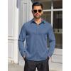 COOFANDY Mens Dress Shirts Long Sleeve Button Down Shirts Regular Fit Business Casual Shirts(Blue)