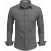 COOFANDY Mens Dress Shirts Long Sleeve Button Down Shirts Regular Fit Business Casual Shirts(Dark Gray)