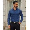 COOFANDY Mens Dress Shirts Long Sleeve Button Down Shirts Regular Fit Business Casual Shirts(Denim Blue)