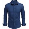 COOFANDY Mens Dress Shirts Long Sleeve Button Down Shirts Regular Fit Business Casual Shirts(Denim Blue)
