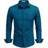 COOFANDY Mens Dress Shirts Long Sleeve Button Down Shirts Regular Fit Business Casual Shirts(Lake Blue)