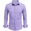 COOFANDY Mens Dress Shirts Long Sleeve Button Down Shirts Regular Fit Business Casual Shirts(Lavender)