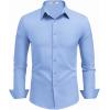 COOFANDY Mens Dress Shirts Long Sleeve Button Down Shirts Regular Fit Business Casual Shirts(Light Blue)