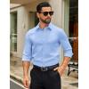COOFANDY Mens Dress Shirts Long Sleeve Button Down Shirts Regular Fit Business Casual Shirts(Light Blue)