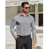 COOFANDY Mens Dress Shirts Long Sleeve Button Down Shirts Regular Fit Business Casual Shirts(Light Gray)