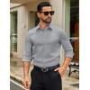 COOFANDY Mens Dress Shirts Long Sleeve Button Down Shirts Regular Fit Business Casual Shirts(Light Gray)