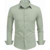 COOFANDY Mens Dress Shirts Long Sleeve Button Down Shirts Regular Fit Business Casual Shirts(Light Green)
