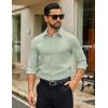 COOFANDY Mens Dress Shirts Long Sleeve Button Down Shirts Regular Fit Business Casual Shirts(Light Green)