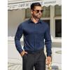 COOFANDY Mens Dress Shirts Long Sleeve Button Down Shirts Regular Fit Business Casual Shirts(Navy Blue)
