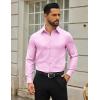 COOFANDY Mens Dress Shirts Long Sleeve Button Down Shirts Regular Fit Business Casual Shirts(Pink)