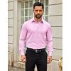 COOFANDY Mens Dress Shirts Long Sleeve Button Down Shirts Regular Fit Business Casual Shirts(Pink)