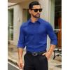 COOFANDY Mens Dress Shirts Long Sleeve Button Down Shirts Regular Fit Business Casual Shirts(Royal Blue)