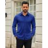 COOFANDY Mens Dress Shirts Long Sleeve Button Down Shirts Regular Fit Business Casual Shirts(Royal Blue)