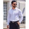 COOFANDY Mens Dress Shirts Long Sleeve Button Down Shirts Regular Fit Business Casual Shirts(White)