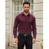 COOFANDY Mens Dress Shirts Long Sleeve Button Down Shirts Regular Fit Business Casual Shirts(Wine Red)