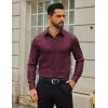 COOFANDY Mens Dress Shirts Long Sleeve Button Down Shirts Regular Fit Business Casual Shirts(Wine Red)