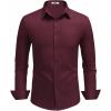 COOFANDY Mens Dress Shirts Long Sleeve Button Down Shirts Regular Fit Business Casual Shirts(Wine Red)