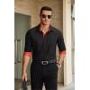 COOFANDY Mens Dress Shirts Long Sleeve Button Down Shirts Untucked Wrinkle-Free Business Casual Shirts(Black)