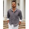 COOFANDY Mens Dress Shirts Long Sleeve Button Down Shirts Untucked Wrinkle-Free Business Casual Shirts(Dark Grey)