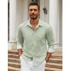 COOFANDY Mens Dress Shirts Long Sleeve Button Down Shirts Untucked Wrinkle-Free Business Casual Shirts(Light Green)