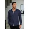 COOFANDY Mens Dress Shirts Long Sleeve Button Down Shirts Untucked Wrinkle-Free Business Casual Shirts(Navy Blue)