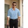 COOFANDY Mens Dress Shirts Long Sleeve Button Down Shirts Untucked Wrinkle-Free Business Casual Shirts(Sky Blue)
