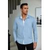 COOFANDY Mens Dress Shirts Long Sleeve Button Down Shirts Untucked Wrinkle-Free Business Casual Shirts(Sky Blue)