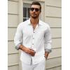 COOFANDY Mens Dress Shirts Long Sleeve Button Down Shirts Untucked Wrinkle-Free Business Casual Shirts(White)