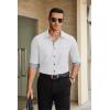 COOFANDY Mens Dress Shirts Long Sleeve Button Down Shirts Untucked Wrinkle-Free Business Casual Shirts(White)