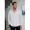 COOFANDY Mens Dress Shirts Long Sleeve Button Down Shirts Untucked Wrinkle-Free Business Casual Shirts(White-black)