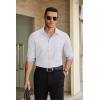 COOFANDY Mens Dress Shirts Long Sleeve Button Down Shirts Untucked Wrinkle-Free Business Casual Shirts(White-black)