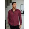 COOFANDY Mens Dress Shirts Long Sleeve Button Down Shirts Untucked Wrinkle-Free Business Casual Shirts(Wine Red)