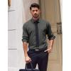 COOFANDY Men’s Dress Shirts Long Sleeve Casual Button Down Shirt Solid Regular Fit Formal Business Shirts(Army Green)