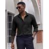 COOFANDY Men’s Dress Shirts Long Sleeve Casual Button Down Shirt Solid Regular Fit Formal Business Shirts(Black)