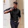 COOFANDY Men’s Dress Shirts Long Sleeve Casual Button Down Shirt Solid Regular Fit Formal Business Shirts(Black)